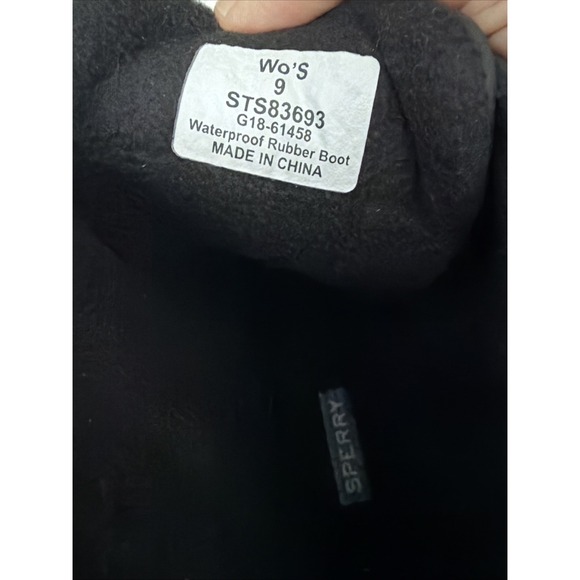 Sperry Top-sider Gosling Black Quilted Duck Boots Women's  Size 9 Waterproof - Picture 6 of 15